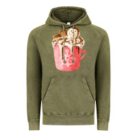 Vintage Olive hotcocoa with snowman  fa element Vintage Hoodie - FaDigitalArtStudio