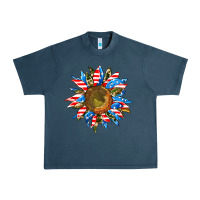 Midnight Navy sunflower front Urban Heavy Tee - AdoDesignShop
