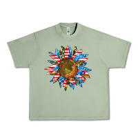 Oil Green sunflower front Urban Heavy Tee - AdoDesignShop