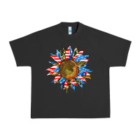 Pigment Black sunflower front Urban Heavy Tee - AdoDesignShop