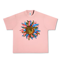 Salmon sunflower front Urban Heavy Tee - AdoDesignShop