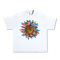 White sunflower front Urban Heavy Tee - AdoDesignShop