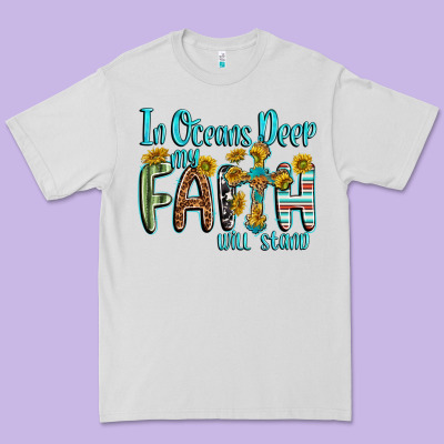 Premium Tee in oceans deep faith will stand