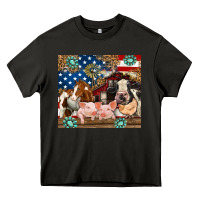 Asphalt American farm animals Heavy Core Tee - RanaPortraitStore