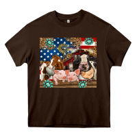 Chocolate Brown American farm animals Heavy Core Tee - RanaPortraitStore
