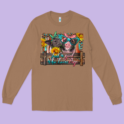 Just A Girl Who Loves Pigs Long Sleeve Tee Designed By Artiststas