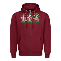 Burgundy drink drank drunk st. patricks day skeletons Zipper Hoodie - MaliasSmallBusiness
