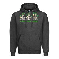 Charcoal Heather drink drank drunk st. patricks day skeletons Zipper Hoodie - MaliasSmallBusiness