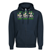Navy drink drank drunk st. patricks day skeletons Zipper Hoodie - MaliasSmallBusiness