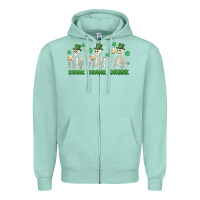 Seafoam drink drank drunk st. patricks day skeletons Zipper Hoodie - MaliasSmallBusiness