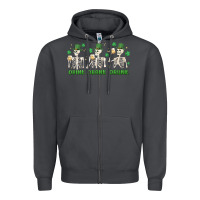 Smoke drink drank drunk st. patricks day skeletons Zipper Hoodie - MaliasSmallBusiness