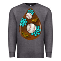Charcoal Heather baseball and western roses teardrop  1 Premium Sweatshirt - BundleAndBundleShop