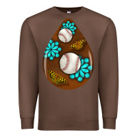 Chestnut baseball and western roses teardrop  1 Premium Sweatshirt - BundleAndBundleShop