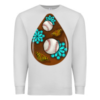 Dove Grey baseball and western roses teardrop  1 Premium Sweatshirt - BundleAndBundleShop