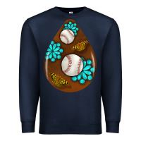 Navy baseball and western roses teardrop  1 Premium Sweatshirt - BundleAndBundleShop