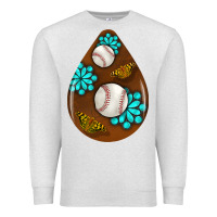 Baseball And Western Roses Teardrop  1 Premium Sweatshirt | Teevron
