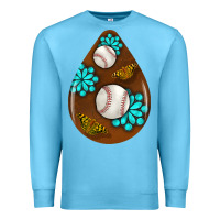 Ocean Blue baseball and western roses teardrop  1 Premium Sweatshirt - BundleAndBundleShop