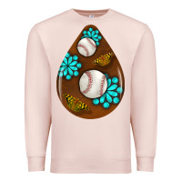 Pale Pink baseball and western roses teardrop  1 Premium Sweatshirt - BundleAndBundleShop