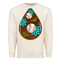 Sandshell baseball and western roses teardrop  1 Premium Sweatshirt - BundleAndBundleShop