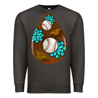 Smoke baseball and western roses teardrop  1 Premium Sweatshirt - BundleAndBundleShop