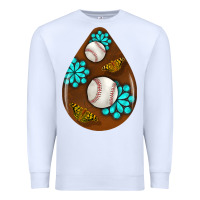 White baseball and western roses teardrop  1 Premium Sweatshirt - BundleAndBundleShop