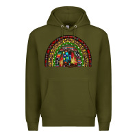 Army Green Christmas cowboy boots rainbow Premium Hoodie - RanaPortraitStore