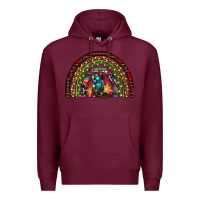 Burgundy Christmas cowboy boots rainbow Premium Hoodie - RanaPortraitStore