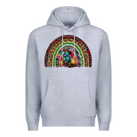 Heather Grey Christmas cowboy boots rainbow Premium Hoodie - RanaPortraitStore