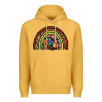 Mustard Christmas cowboy boots rainbow Premium Hoodie - RanaPortraitStore