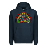 Navy Christmas cowboy boots rainbow Premium Hoodie - RanaPortraitStore