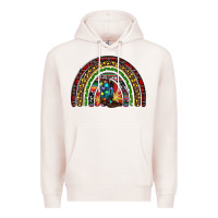 Pale Pink Christmas cowboy boots rainbow Premium Hoodie - RanaPortraitStore