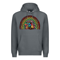 Rock Christmas cowboy boots rainbow Premium Hoodie - RanaPortraitStore