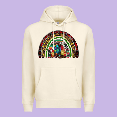 Christmas Cowboy Boots Rainbow Premium Hoodie Designed By Ranaportraitstore