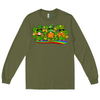 Army Green st patricks day gnomes shamrock gold rainbow Long Sleeve Tee - Artiststas