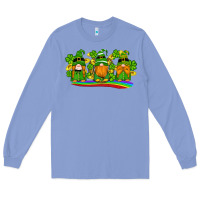 Colony Blue st patricks day gnomes shamrock gold rainbow Long Sleeve Tee - Artiststas