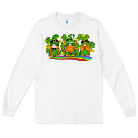 White st patricks day gnomes shamrock gold rainbow Long Sleeve Tee - Artiststas
