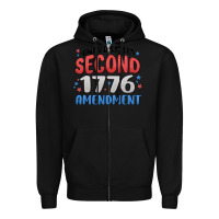 Black united states second 1776 amendment Zipper Hoodie - MaliasSmallBusiness