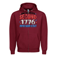 Burgundy united states second 1776 amendment Zipper Hoodie - MaliasSmallBusiness