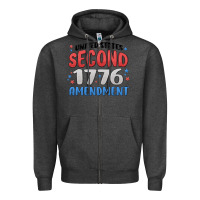 Charcoal Heather united states second 1776 amendment Zipper Hoodie - MaliasSmallBusiness