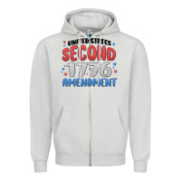 Dove Grey united states second 1776 amendment Zipper Hoodie - MaliasSmallBusiness