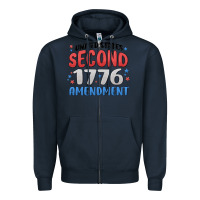 Navy united states second 1776 amendment Zipper Hoodie - MaliasSmallBusiness