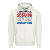 Oatmeal Heather united states second 1776 amendment Zipper Hoodie - MaliasSmallBusiness