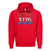 Red united states second 1776 amendment Zipper Hoodie - MaliasSmallBusiness