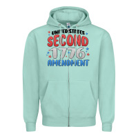 Seafoam united states second 1776 amendment Zipper Hoodie - MaliasSmallBusiness