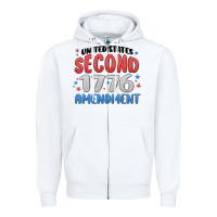 White united states second 1776 amendment Zipper Hoodie - MaliasSmallBusiness