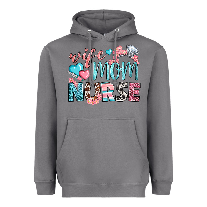 Wife Mom Nurse Heavyweight Hoodie by BundleAndBundleShop | Teevron
