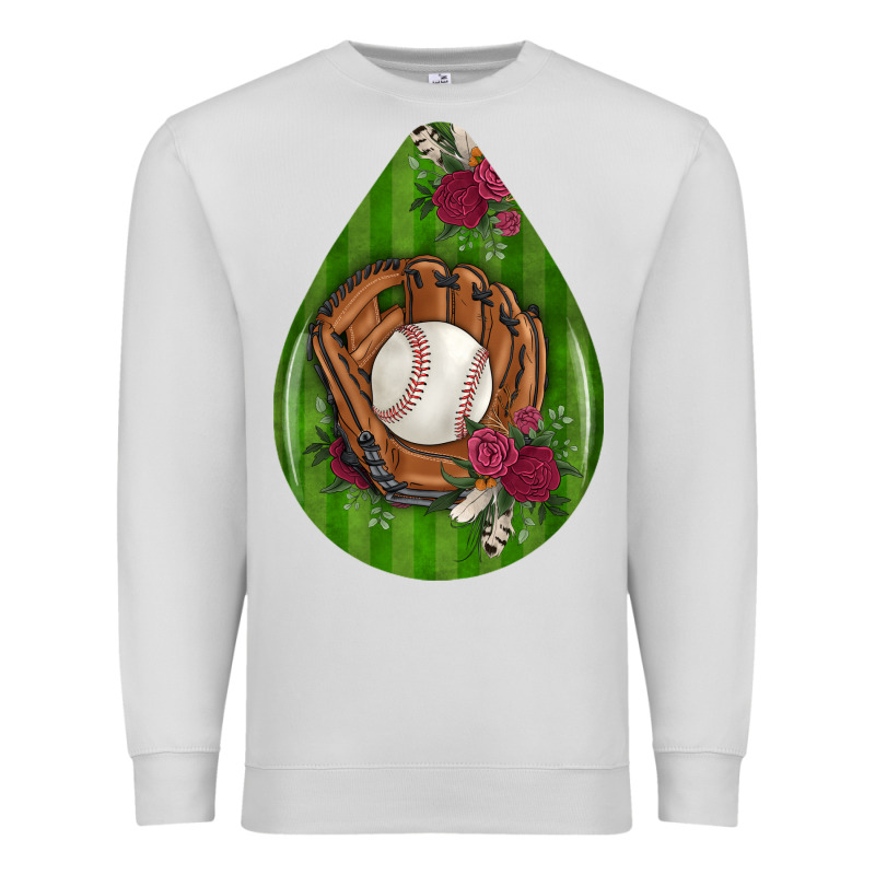 Baseball And Western Roses Teardrop  4 Premium Sweatshirt by BundleAndBundleShop | Teevron