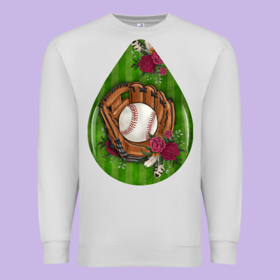 Baseball And Western Roses Teardrop  4 Premium Sweatshirt Designed By Bundleandbundleshop