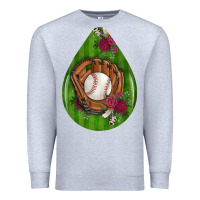Heather Grey baseball and western roses teardrop  4 Premium Sweatshirt - BundleAndBundleShop