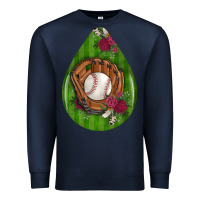 Navy baseball and western roses teardrop  4 Premium Sweatshirt - BundleAndBundleShop